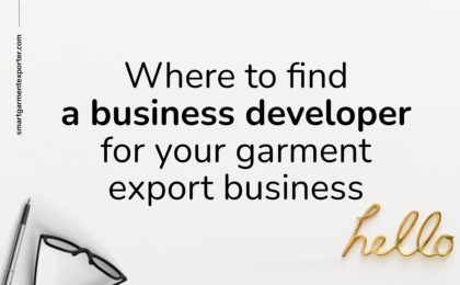 Where can I find an agent or sales developer for garment export